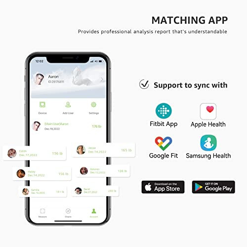 Fiar Smart Body Fat Scale - Digital Weight Scales & Body Analyzer, 24 Body Composition Metrics BMI, Muscle, Body Composition Monitors with App Sync with Bluetooth, 400 lb - 6