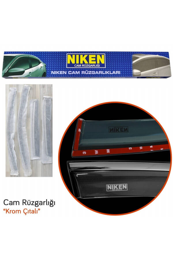 Fiat Linea 2007 Sonrası Kromlu Cam Rüzgarlığı 4'lü - 3