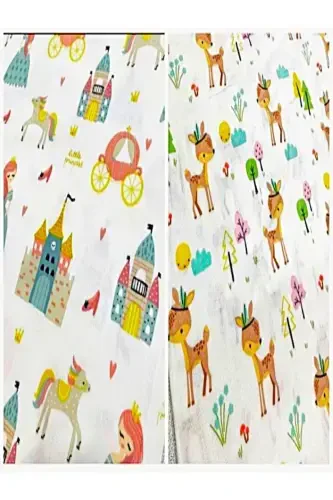Fiber-Free Organic Winter Long Sleeve Double Layer 100% Cotton Muslin Princess Gazelle Baby Sleepsuit - HAPPYSTORE (1)