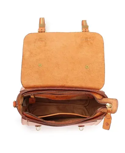 Ficus Mini Leather Satchel Bag - Caramel - 3
