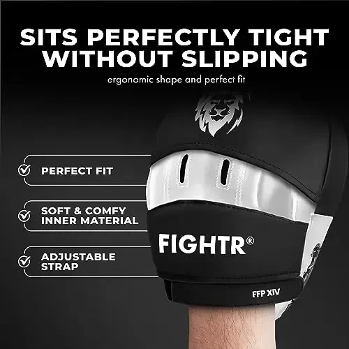 FIGHTR® Premium Punching Mitts - Ideal Padding & Stability | Boxing Mitts for Martial Arts incl. Carry Bag | Focus Pads for Boxing, MMA, Muay Thai, etc. - 3
