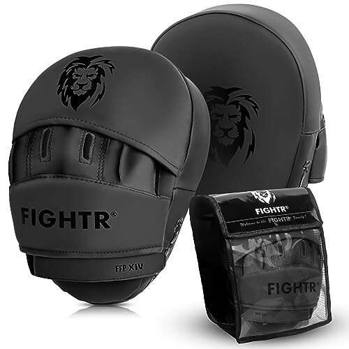 FIGHTR® Premium Zarba Qo'lqoplari - Ideal To'ldirish va Barqarorlik | Jang San'ati uchun Boks Qo'lqoplari, Tashish Sumkasi Kiritilgan | Boks, MMA, Muay Tay va hokazo uchun Fokus To'shaklari - 1