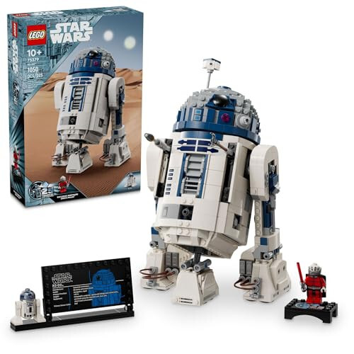 Фигурка LEGO Star Wars R2-D2 из кирпичей, коллекционная декорация для комнаты в стиле Star Wars с эксклюзивной минифигуркой Дарта Малака в честь 25-летия, творческая игровая идея в подарок для детей или фанатов в возрасте от 10 лет, 75379 - 1