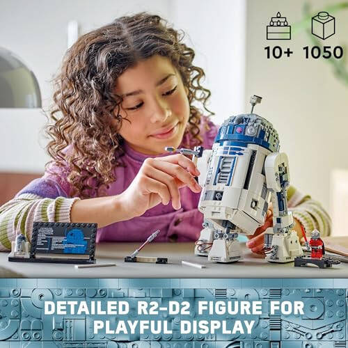 Фигурка LEGO Star Wars R2-D2 из кирпичей, коллекционная декорация для комнаты в стиле Star Wars с эксклюзивной минифигуркой Дарта Малака в честь 25-летия, творческая игровая идея в подарок для детей или фанатов в возрасте от 10 лет, 75379 - 2