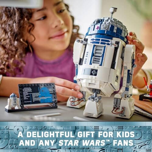 Фигурка LEGO Star Wars R2-D2 из кирпичей, коллекционная декорация для комнаты в стиле Star Wars с эксклюзивной минифигуркой Дарта Малака в честь 25-летия, творческая игровая идея в подарок для детей или фанатов в возрасте от 10 лет, 75379 - 4