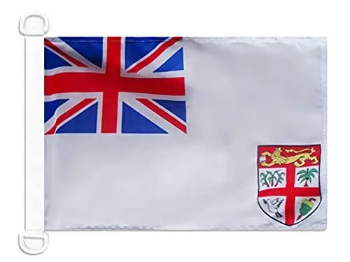 Fiji Harbiy-dengiz floti NAUTIKA bayrog'i 18'' x 12'' - Fiji urush bayroqlari 30 x 45 sm. - Qayiq uchun banner 12x18 dyuym - AZ FLAG 