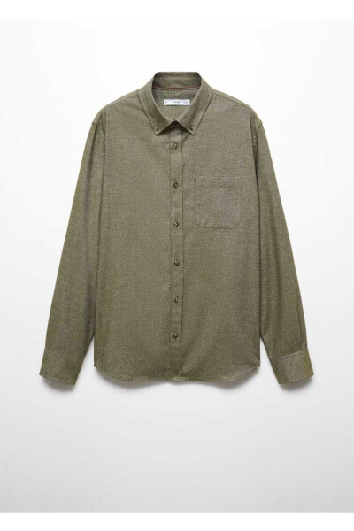 Hemd aus 100 % Fil-à-fil-Baumwolle - Khaki Farbe - 3