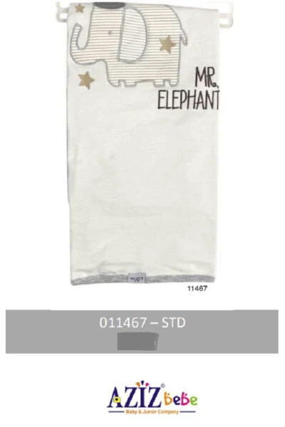 Elephant Desenli Pamuklu Bebek Battaniyesi 80cmx90cm - Modazone