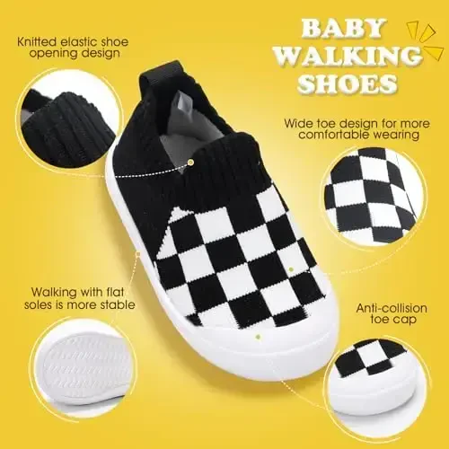 Mesh Toddler Shoes,Baby Sneakers Girls Boys, Baby Sock Shoe,Slip-On Baby Walking Shoes,Breathable Toddler Tennis Shoes,Baby Non-Slip Breathable Slippers with Soft Rubber Soles 6 9 12 18 24 Months - 2