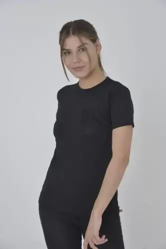 File Cepli Slim Fit T-shirt - Siyah - BÜYÜKBEDENIZ (1)