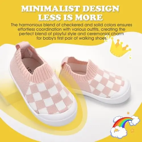 Mesh Toddler Shoes,Baby Sneakers Girls Boys, Baby Sock Shoe,Slip-On Baby Walking Shoes,Breathable Toddler Tennis Shoes,Baby Non-Slip Breathable Slippers with Soft Rubber Soles 6 9 12 18 24 Months - 5
