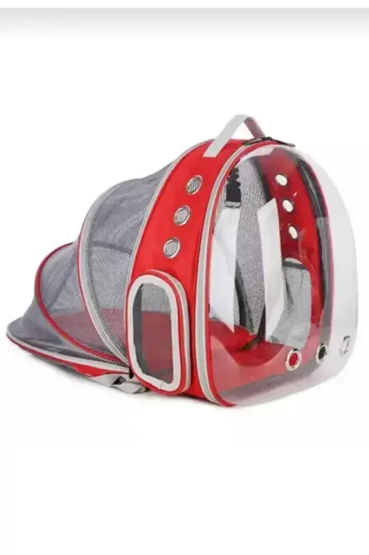 Fileli Ochildigan Shaffof Astronavt Mushuk It Uy Hayvonlari Tashish Sumkasi Qizil-Qizil - KSBURDA