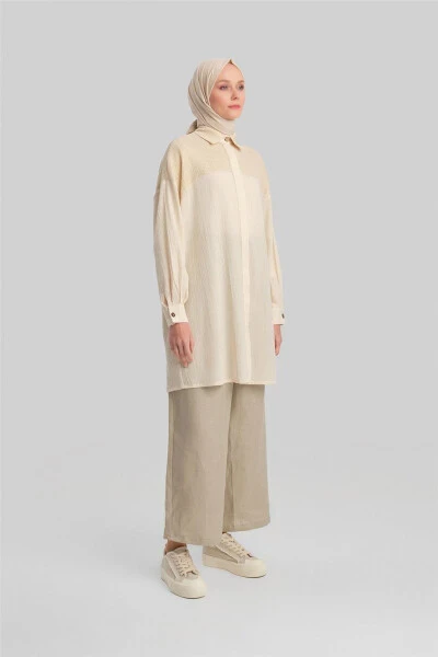 Armine Simli Kumaşlı Fileli Tunik 24Y3541 Aytaşı - 3