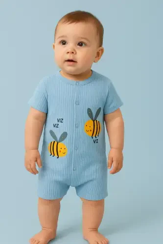 FINDIK BEBE KIDS ARI DESEN CHIT-CHITLI QISQA YENGGI SHORT TULUM(ZIBIN)%100 PAXTА - 1