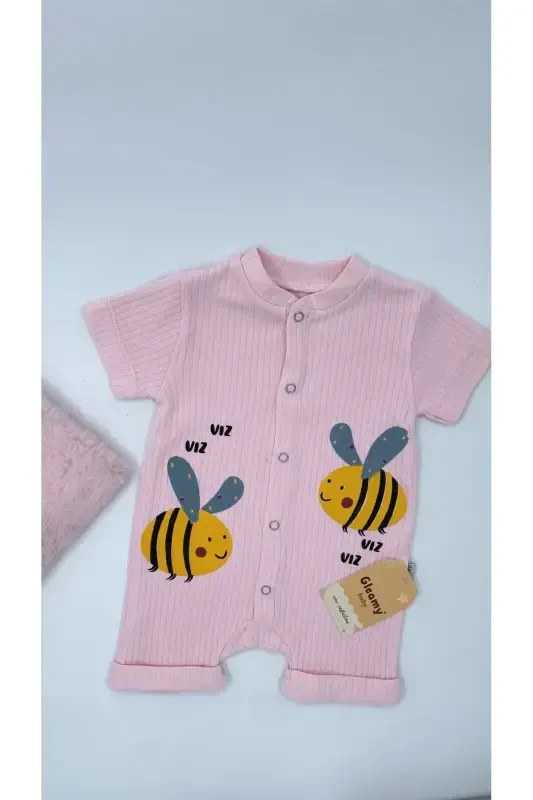 ФИНДИК БЕБЕ KIDS АРИ ДЕСЕН ЧИТЧИТЛИ КЫСА КОЛЛУ ШОРТ ТУЛУМ(ZIBIN)%100 ПАМУК-ПЕМБЕ - 1