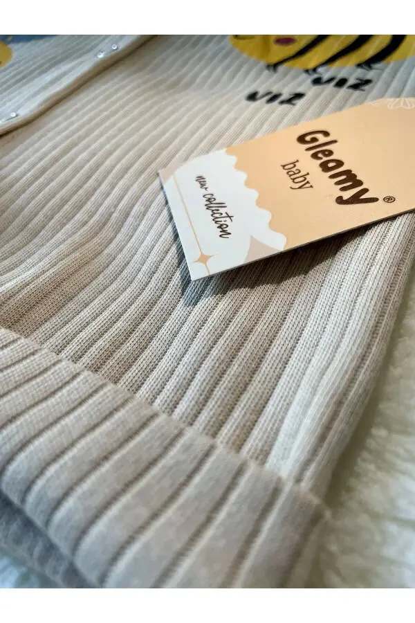 FINDIK BEBE KIDS ARI DESENÇITÇITLI QISQA QO'LLI SHORTS - 5