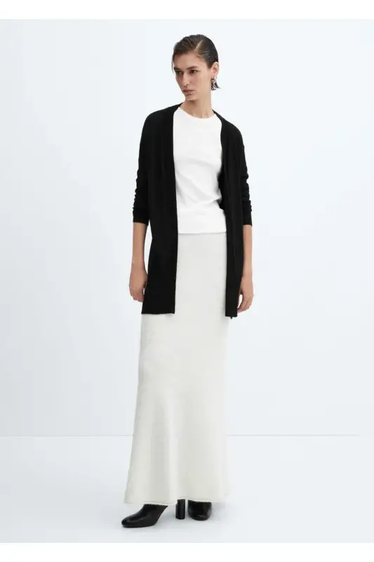 Fine knit cardigan - Black - 2