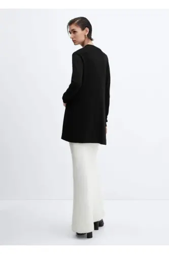 Fine knit cardigan - Black - 4