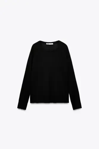FINE KNIT SWEATER-Black - 5