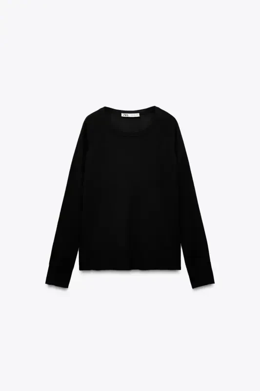 FINE KNIT SWEATER-Black - 5