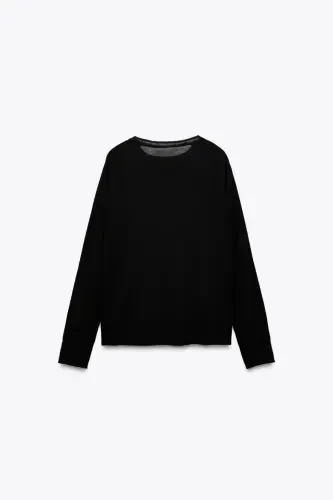 FINE KNIT SWEATER-Black - 6