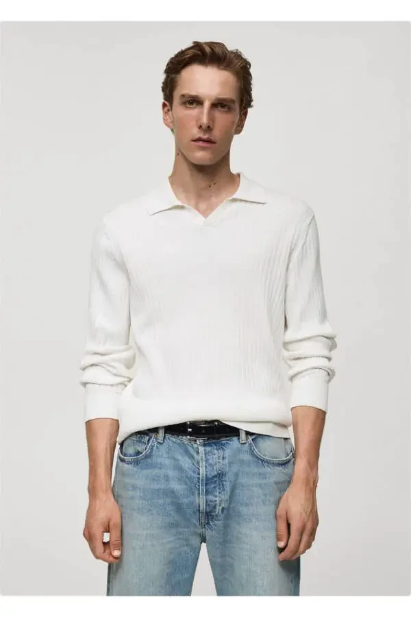 Fine line knitted polo - 1