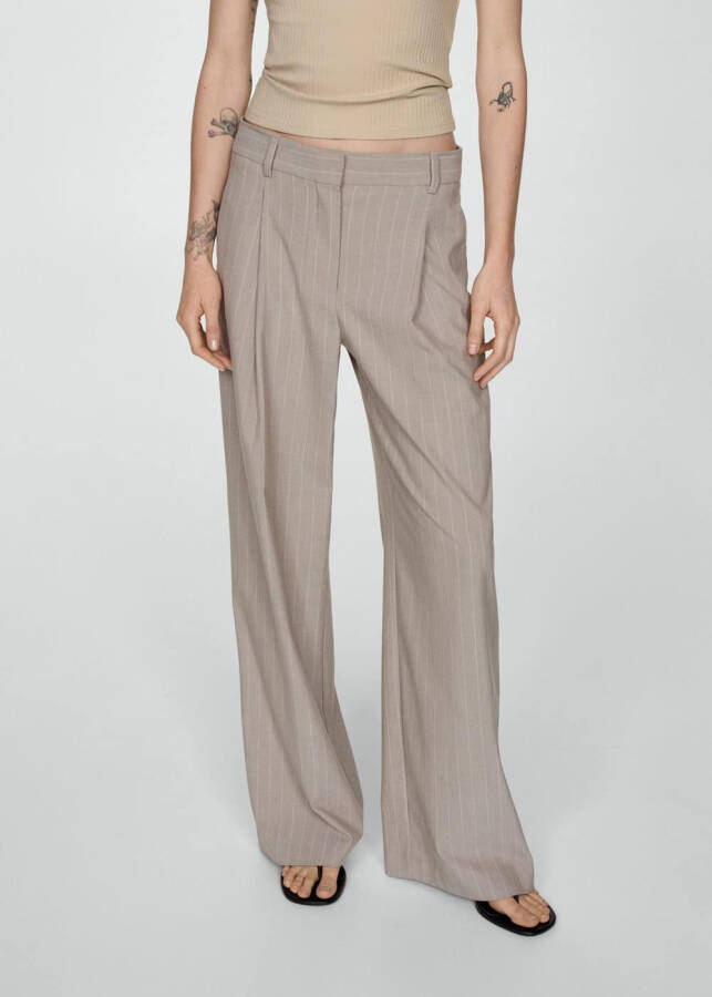 Fine Striped Fabric Trousers - 13