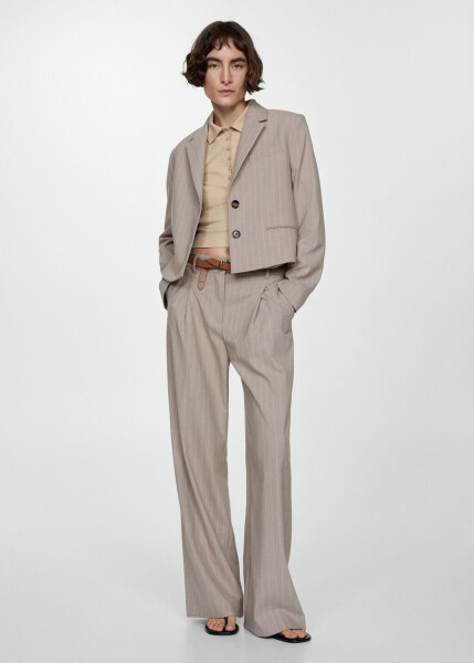 Fine Striped Fabric Trousers - 3