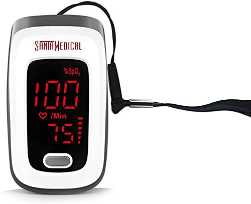 Fingertip Pulse Oximeter, Blood Oxygen Saturation Monitor (SpO2) with Pulse Rate Measurements and Pulse Bar Graph, Portable Digital Reading LED Display, Batteries and Carry Case Included - 6