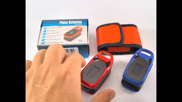 Fingertip Pulse Oximeter with Plethysmograph and Perfusion Index, Include Carrying case, Large OLED Digital Display Blood Oxygen Saturation Monitor Heart Rate Monitor (Color: Red-Orange) - 8
