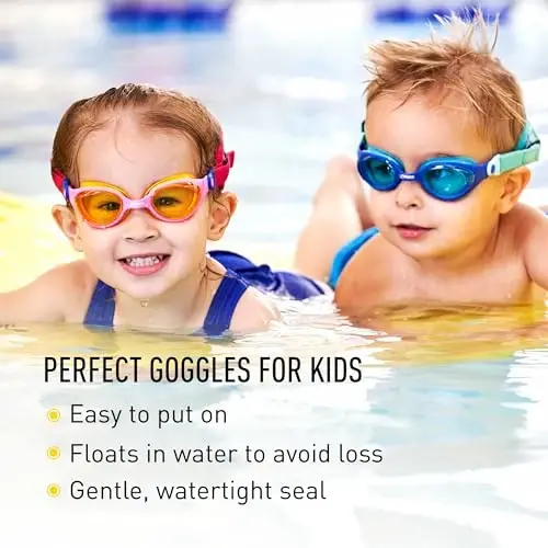 FINIS DragonFly Kids Swim Goggles - Ages 3-6, Adjustable Floating Strap, UV Protection, Anti-Fog - 4
