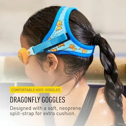 FINIS DragonFly Kids Swim Goggles - Ages 3-6, Adjustable Floating Strap, UV Protection, Anti-Fog - 2