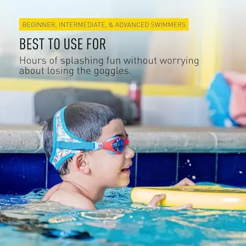 FINIS DragonFly Kids Swim Goggles - Ages 3-6, Adjustable Floating Strap, UV Protection, Anti-Fog - 5