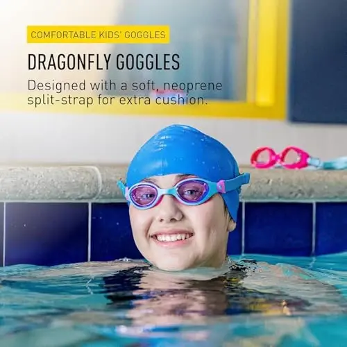 FINIS DragonFly Kids Swim Goggles - Ages 3-6, Adjustable Floating Strap, UV Protection, Anti-Fog - FINIS (1)