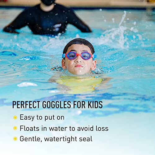 FINIS DragonFly Goggles - Детские плавательные очки для детей от 3 до 8 лет с UV-защитой, плавающей неопреновой лентой и прочными линзами - PVC - 3