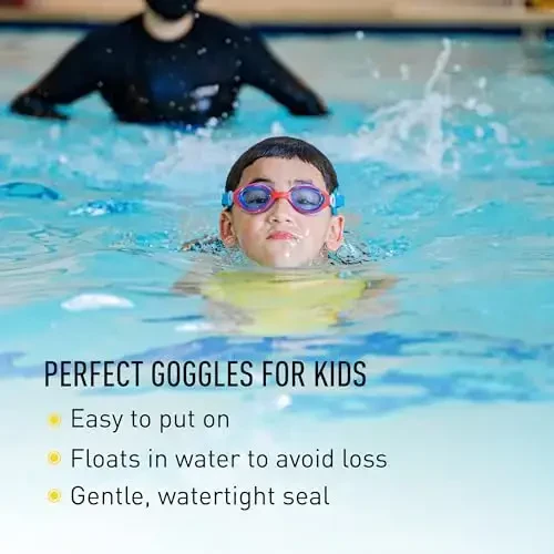FINIS DragonFly Kids Swim Goggles - Ages 3-6, Adjustable Floating Strap, UV Protection, Anti-Fog - 3
