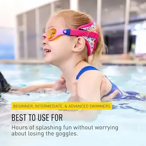 FINIS DragonFly Kids Swim Goggles - Ages 3-6, Adjustable Floating Strap, UV Protection, Anti-Fog - 5