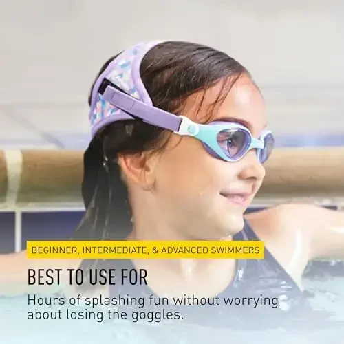 FINIS DragonFly Kids Swim Goggles - Ages 3-6, Adjustable Floating Strap, UV Protection, Anti-Fog - 5