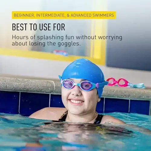 FINIS DragonFly Kids Swim Goggles - Ages 3-6, Adjustable Floating Strap, UV Protection, Anti-Fog - 5