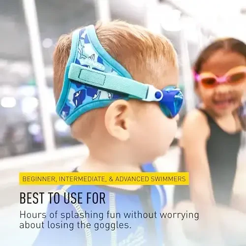 FINIS DragonFly Kids Swim Goggles - Ages 3-6, Adjustable Floating Strap, UV Protection, Anti-Fog - 5