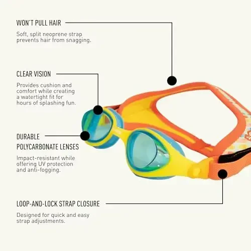 FINIS DragonFly Kids Swim Goggles - Ages 3-6, Adjustable Floating Strap, UV Protection, Anti-Fog - 3