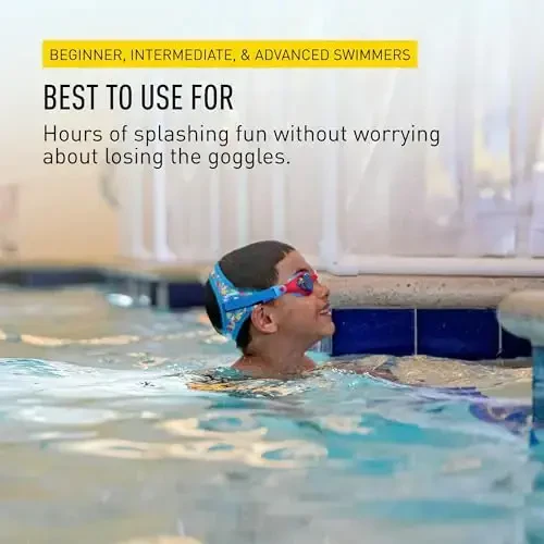 FINIS DragonFly Kids Swim Goggles - Ages 3-6, Adjustable Floating Strap, UV Protection, Anti-Fog - 5