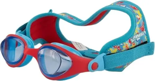 FINIS DragonFly Kids Swim Goggles - Ages 3-8 - UV Protection - Floating Neoprene Strap - Soft Silicone Fit - Shell - 1