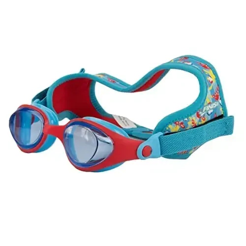 FINIS DragonFly Kids Swim Goggles - Ages 3-8 - UV Protection - Floating Neoprene Strap - Soft Silicone Fit - Shell - 1