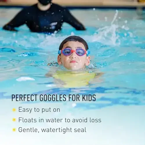 FINIS DragonFly Kids Swim Goggles - Ages 3-8 - UV Protection - Floating Neoprene Strap - Soft Silicone Fit - Shell - 3