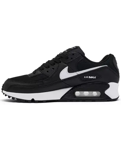 Finish Line-dan qora va oq rangdagi Women's Air Max 90 yengil sport poyafzal - 3