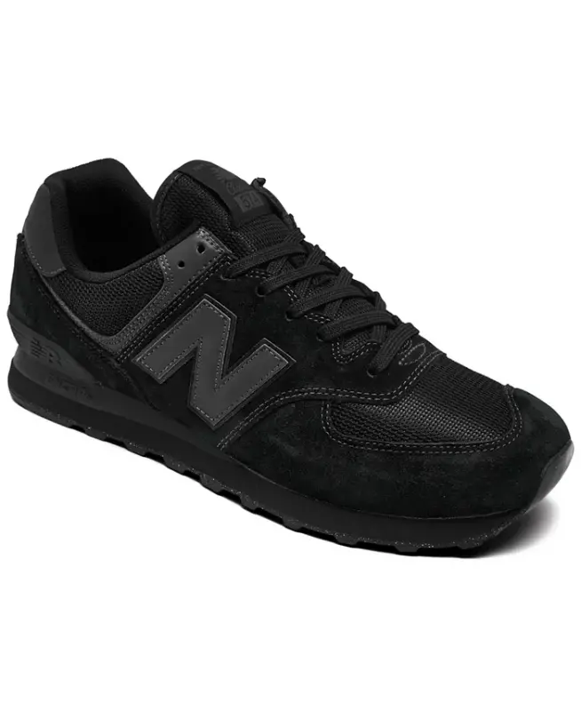 Men's 574 Casual Sneakers from Finish Line - Triple Black - NEW BALANCE