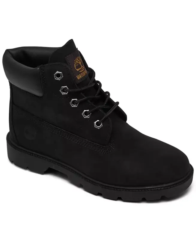 Finish Line'dan Little Kids 6 inçlik Klasik Su Geçirmez Botlar-Siyah - TIMBERLAND