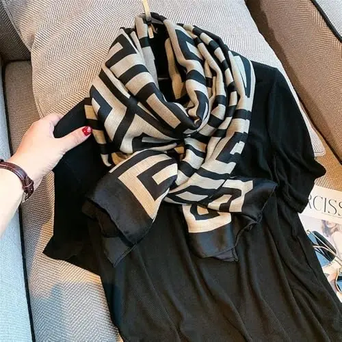 FINIZO Ayollar Sharflari Lady Yengil Yumshoq Moda Qattiq Sharf O'rash Ro'mol Barcha Mavsum uchun - 4