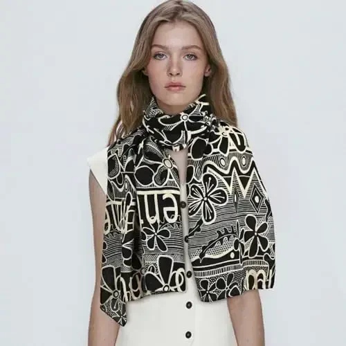 FINIZO Ayollar Sharflari Xonim Yengil Yumshoq Moda Qattiq Sharf O'rash Ro'mol barcha fasllar uchun - 6